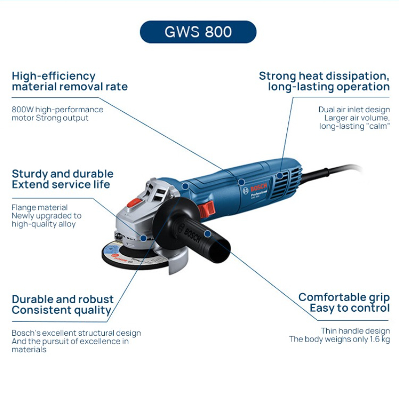 Angle Grinder 4.5 - BOSCH GWS 800 Angle Grinder |