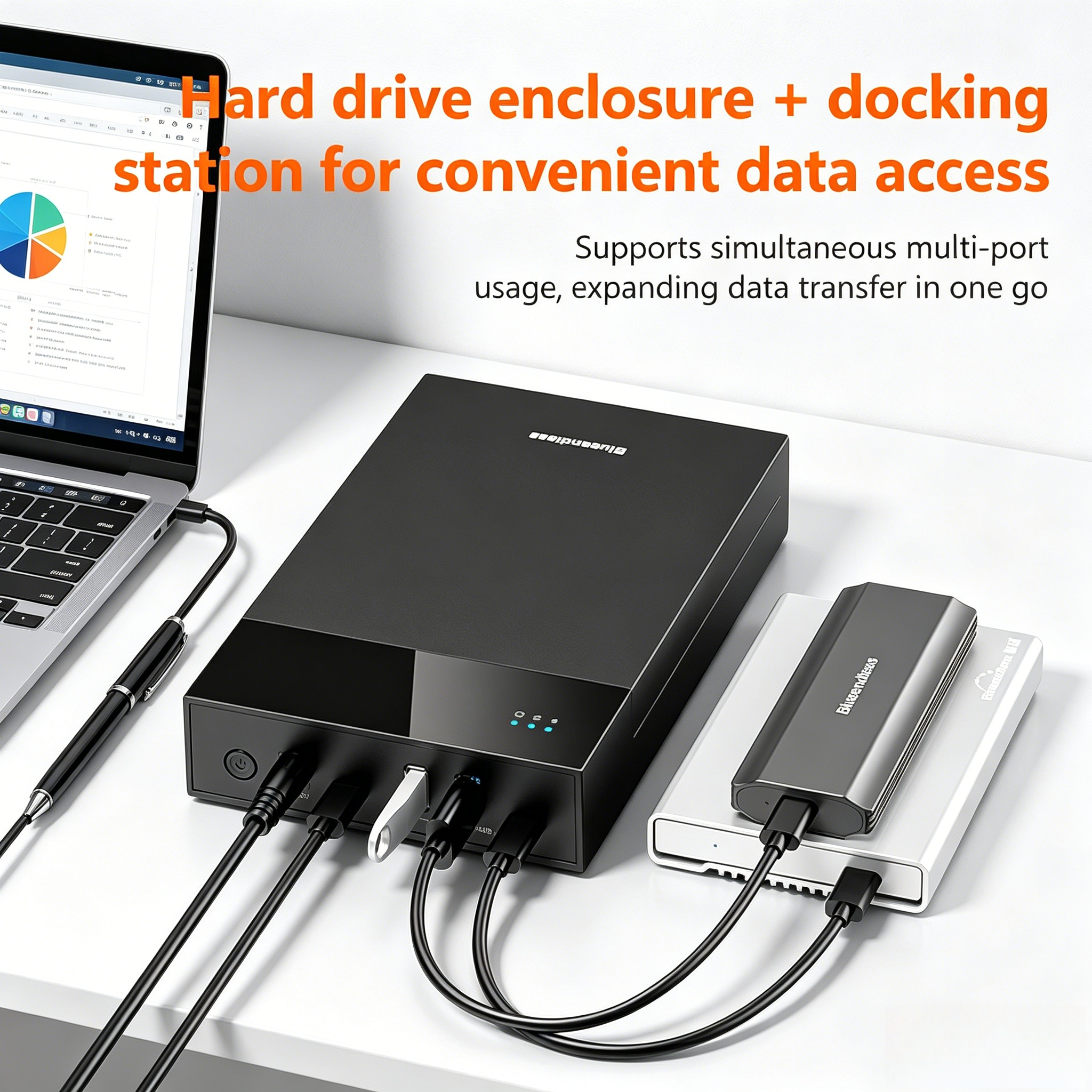 Power Tools Microsoft - Pro-Grade 2.5/3.5 HDD/SSD Enclosure, USB3.0 HUB,