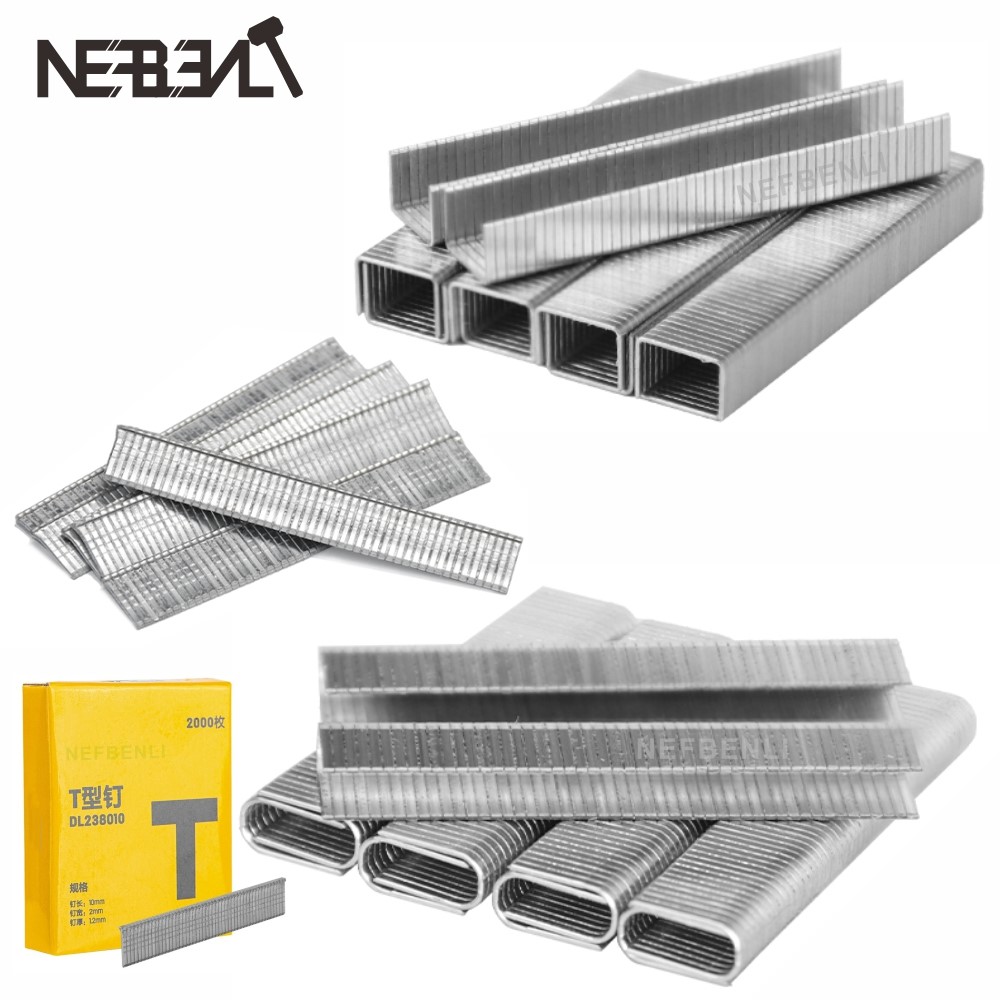 Nail Gun Brad - 2000 Pcs U/Door/T Shaped Staples 12x6.3mm/11.2x8mm/10.1x2mm