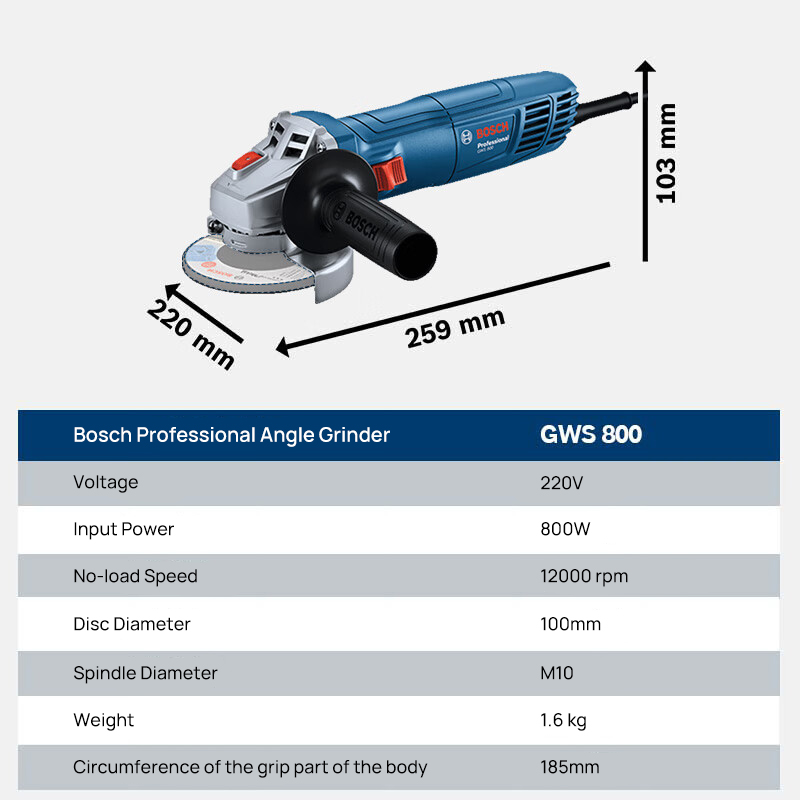 BOSCH GWS 800 Angle Grinder |  - огляд і ціна Angle Grinder 4.5
