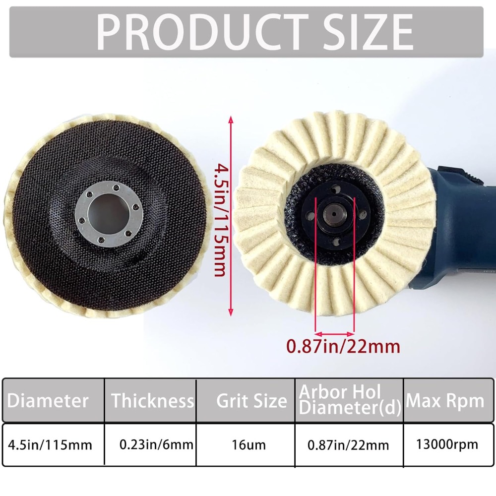 Wool Felt Flap Polishing Disc  - огляд і ціна Angle Grinder 4.5